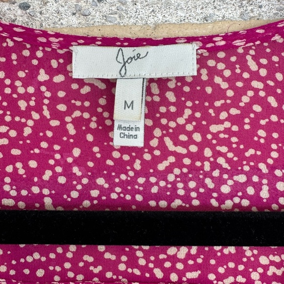 Joie Fucshia and White Silk Blouse - Picture 2 of 3